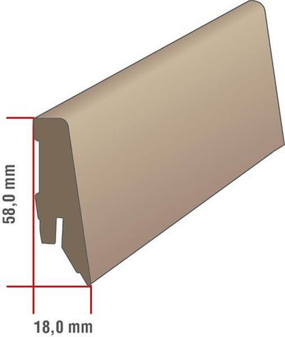 Jangal farblich passende Sockelleisten für Laminat -  Höhe: 58mm